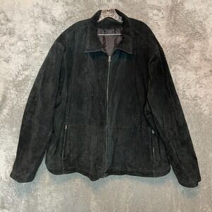 Knightsbridge Men Suede Leather Black 4X Western Workwear Ranch Heavy Coat Zip